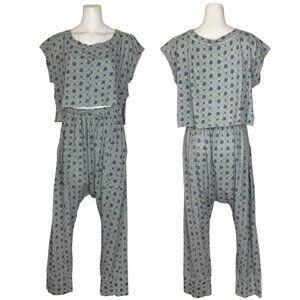 Free People Gray Floral Pajama Set